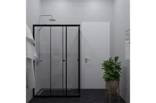 Душевой уголок Triton Вента Щ0000056926 100x80 см профиль чёрный стекло прозрачное